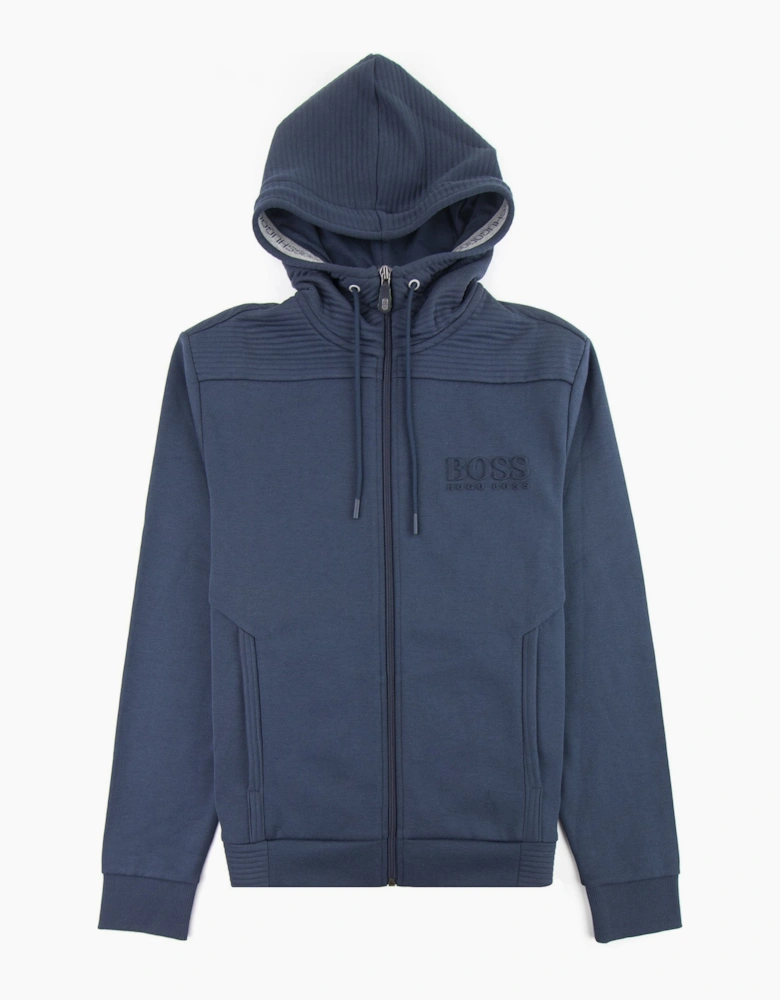 Hugo Boss Saggy Embossed Logo Hoodie Navy 410