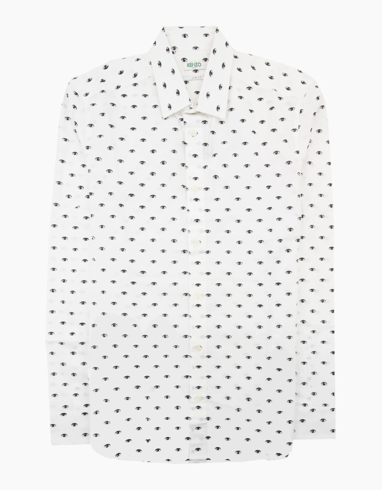Kenzo Eye Printed Slim Fit L/s Shirt White 001