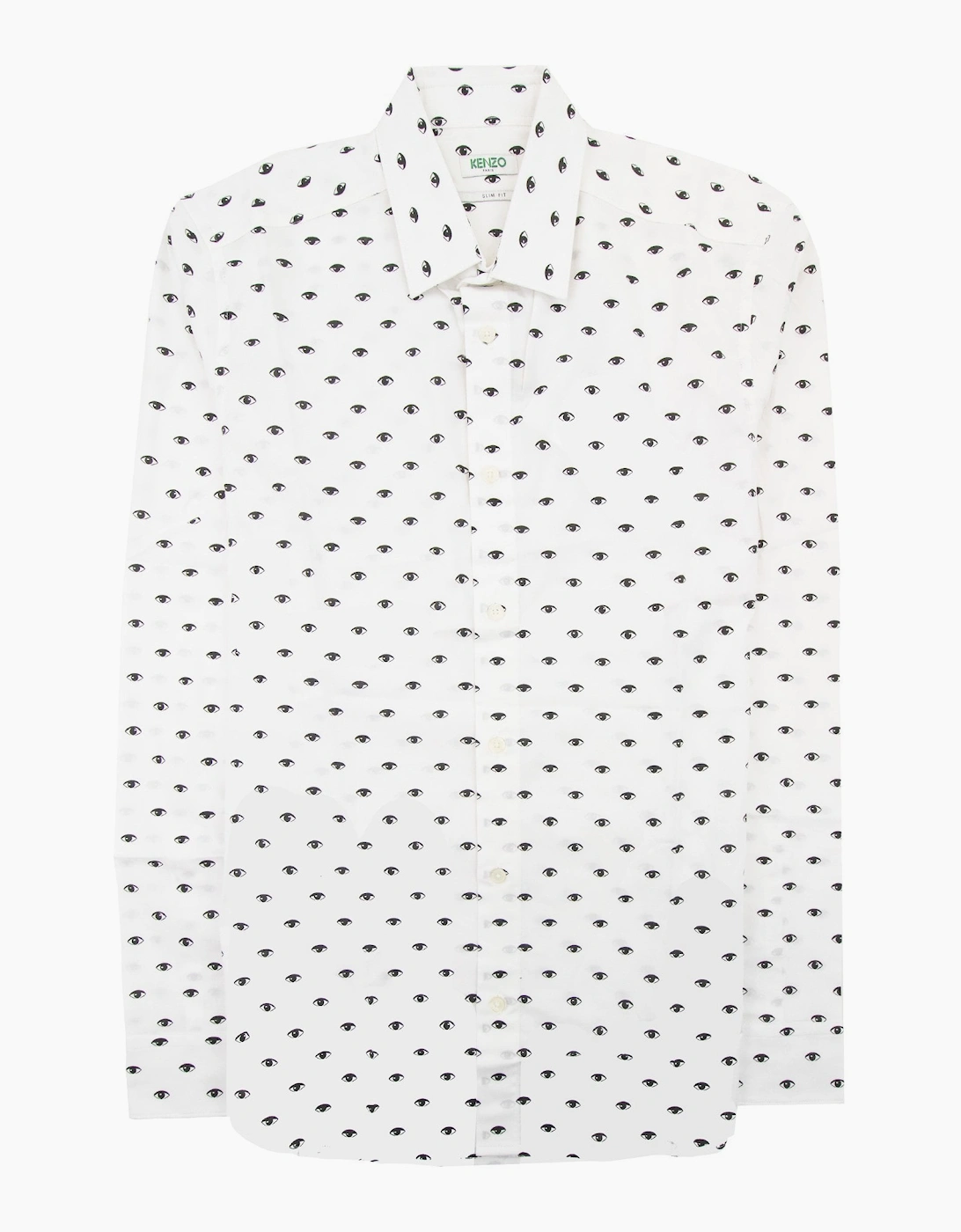 Kenzo Men's Kenzo Eye Printed Slim Fit L/s Shirt White 001 - White/White