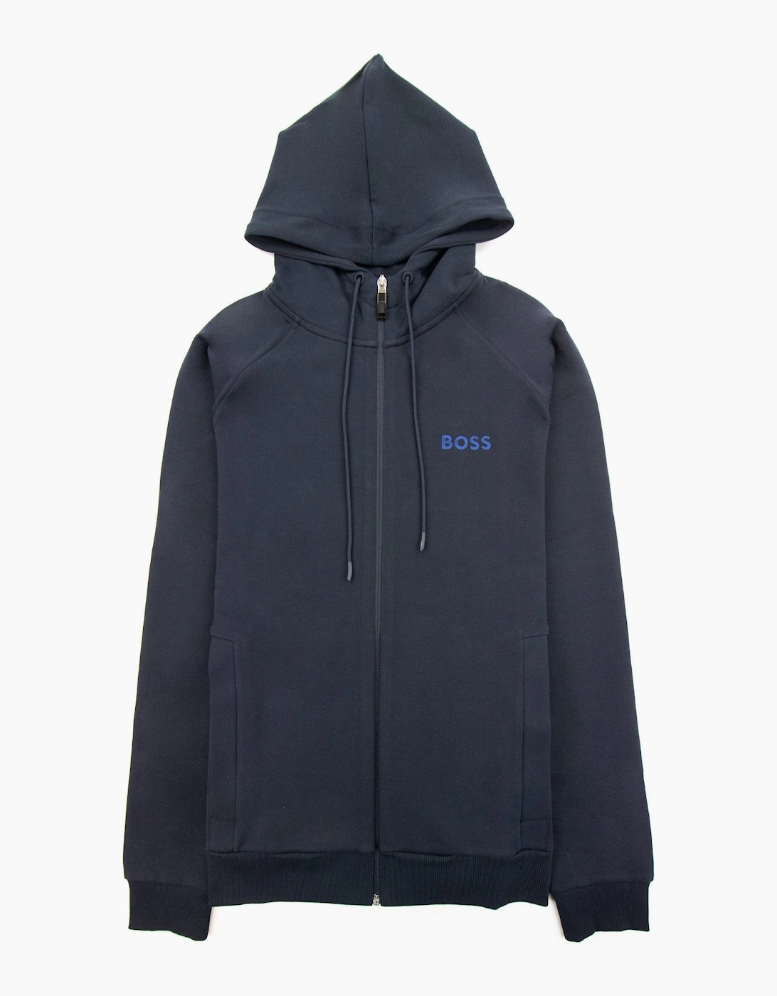 Hugo Boss Saggy 1 Embroidered Logo Zip Up Hoodie Navy 402, 5 of 4