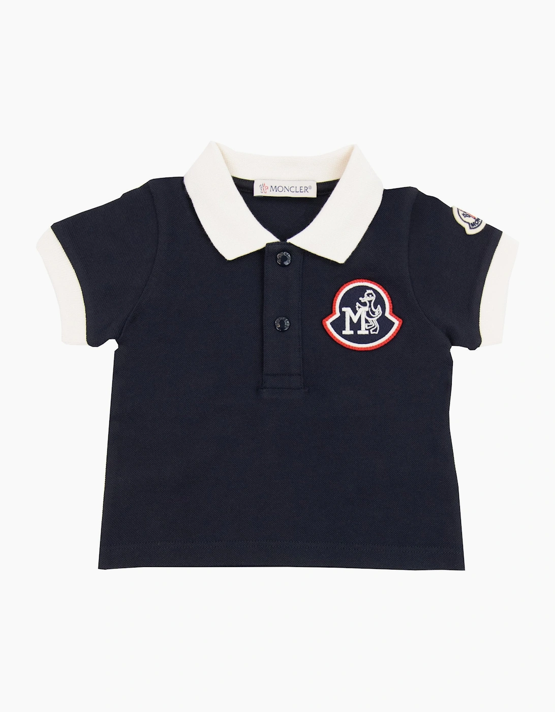 Moncler Junior Monogram Polo Shirt Navy 778