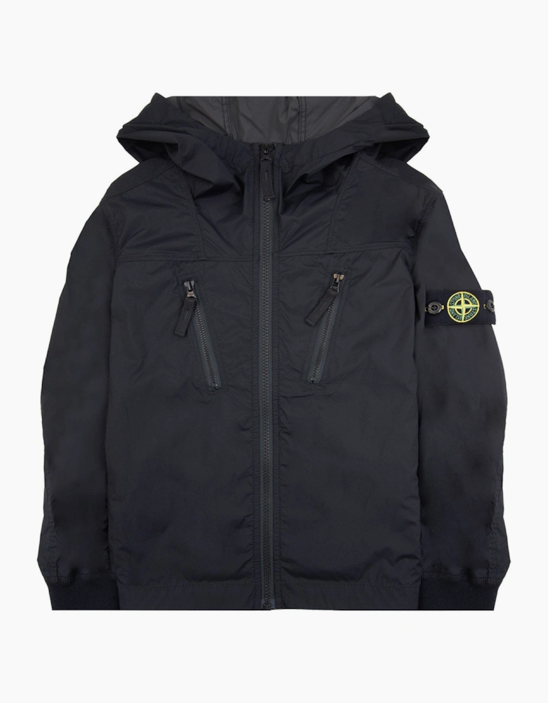 Stone Island Junior 4100005 Skin Touch Wind Resistant Jacket Black V0029