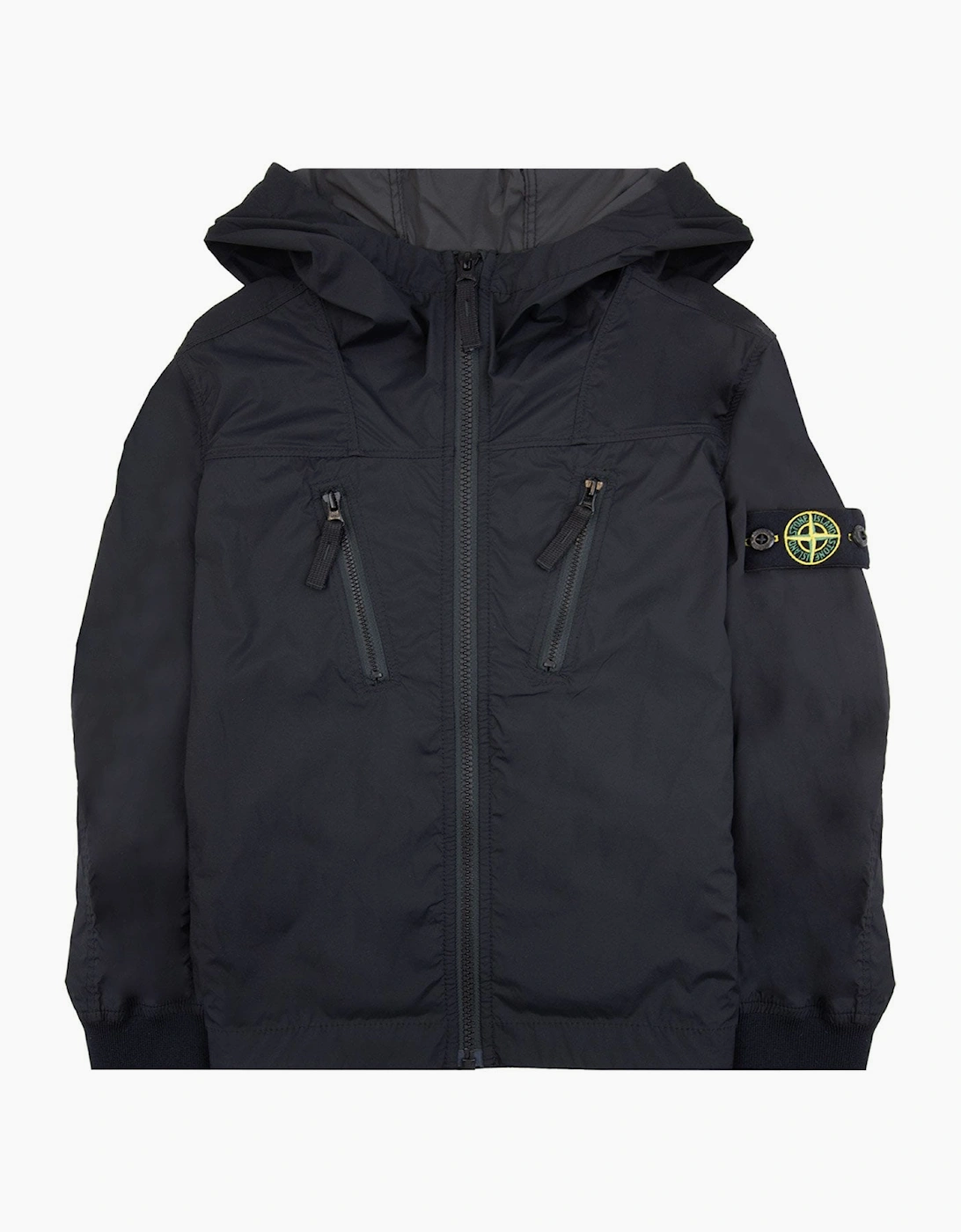 Stone Island Junior 4100005 Skin Touch Wind Resistant Jacket Black V0029, 7 of 6