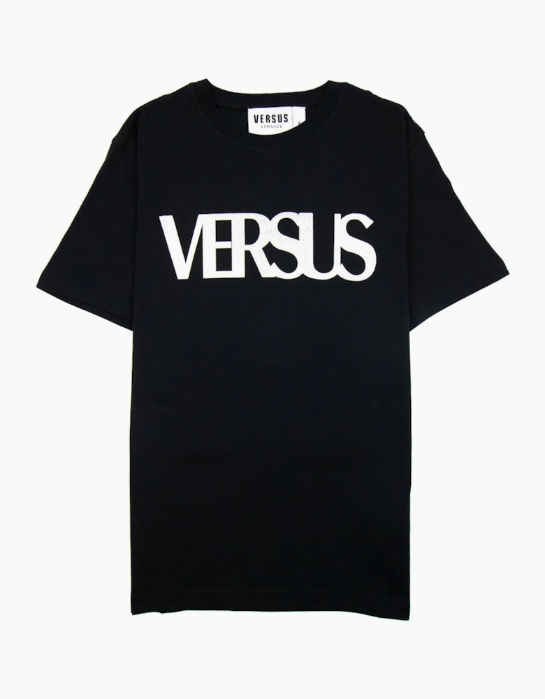 Versace Versus Logo Printed T Shirt Black