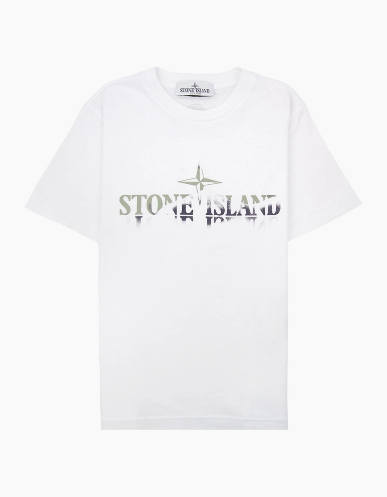 Stone Island Junior 30/1 Camo Two Print Logo T Shirt White V0001