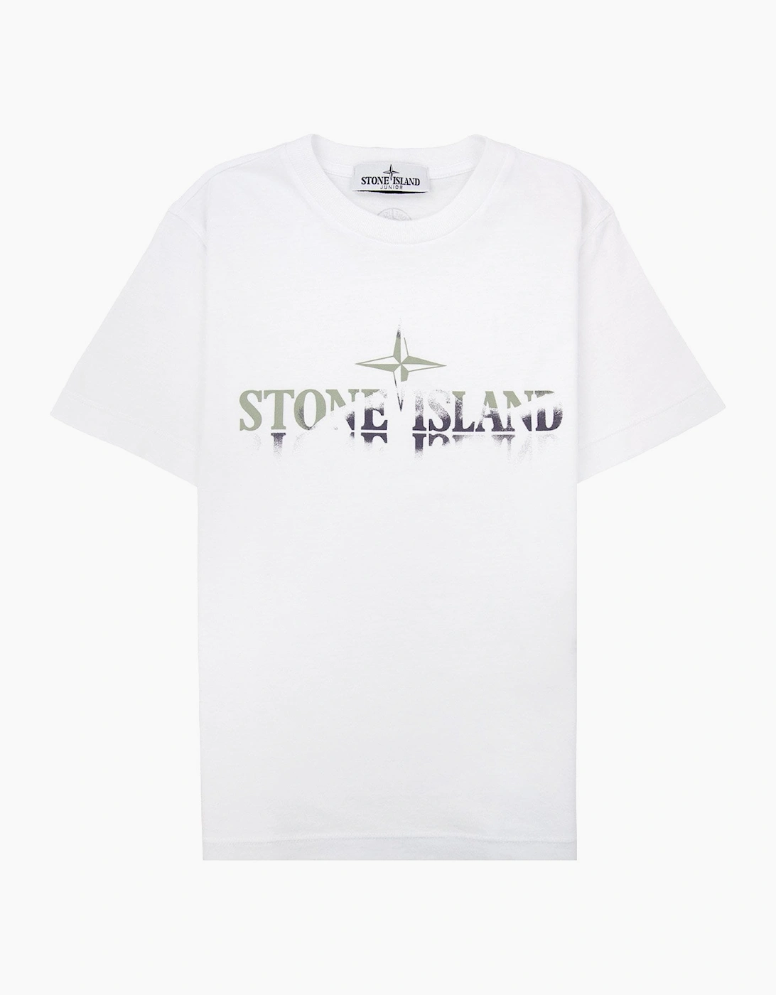 Stone Island Junior 30/1 Camo Two Print Logo T Shirt White V0001