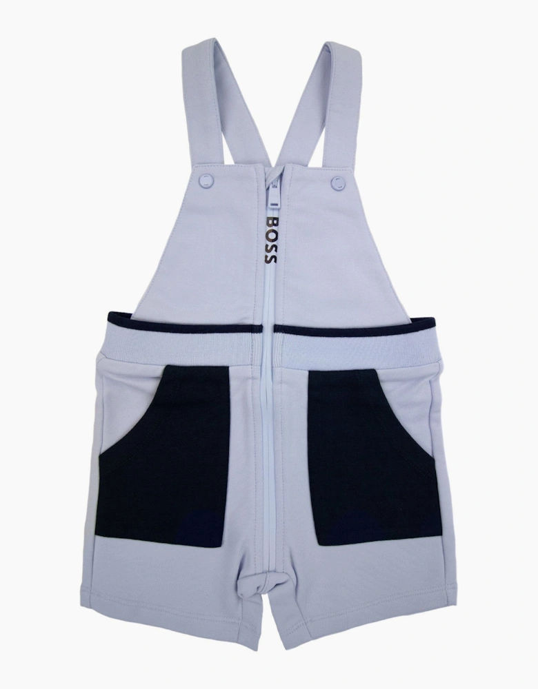 Hugo Boss Kids Baby Logo Dungarees Pale Blue 771