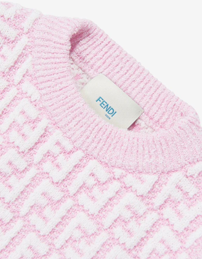 Fendi Girls FF Logo Sleeveless Top in Pink