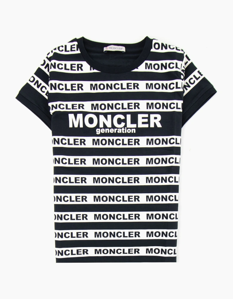Moncler Junior Genertation Stripe T-shirt Black