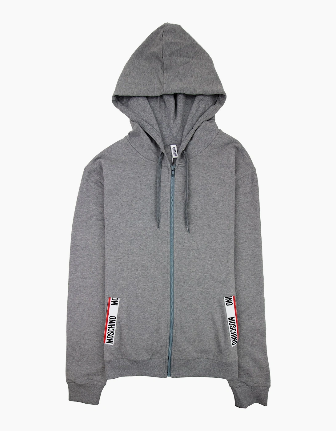 Moschino Underwear Pocket Tape Logo Hoody Dark Grey