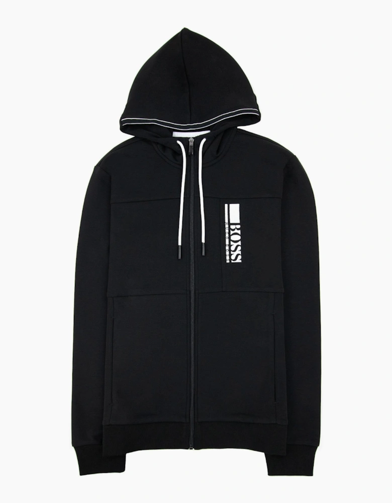 Hugo Boss Block Logo Zip Up Hoody Black 001