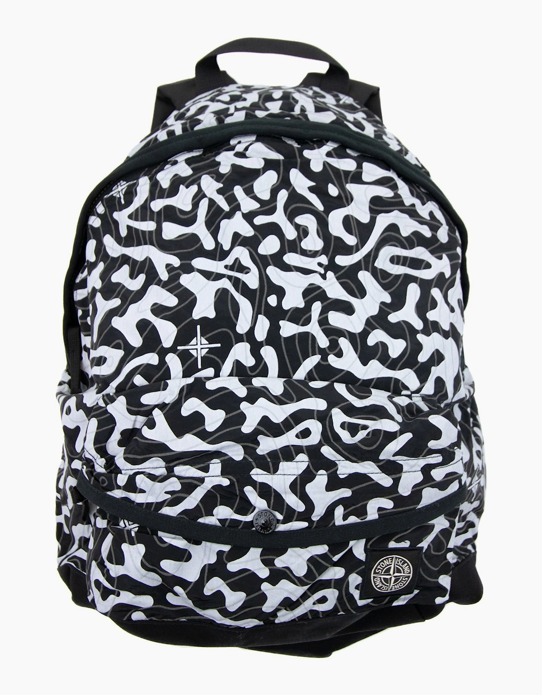 Stone Island Junior 90765 Nylon Metal Camo Reflective Print Back Pack Black V0029