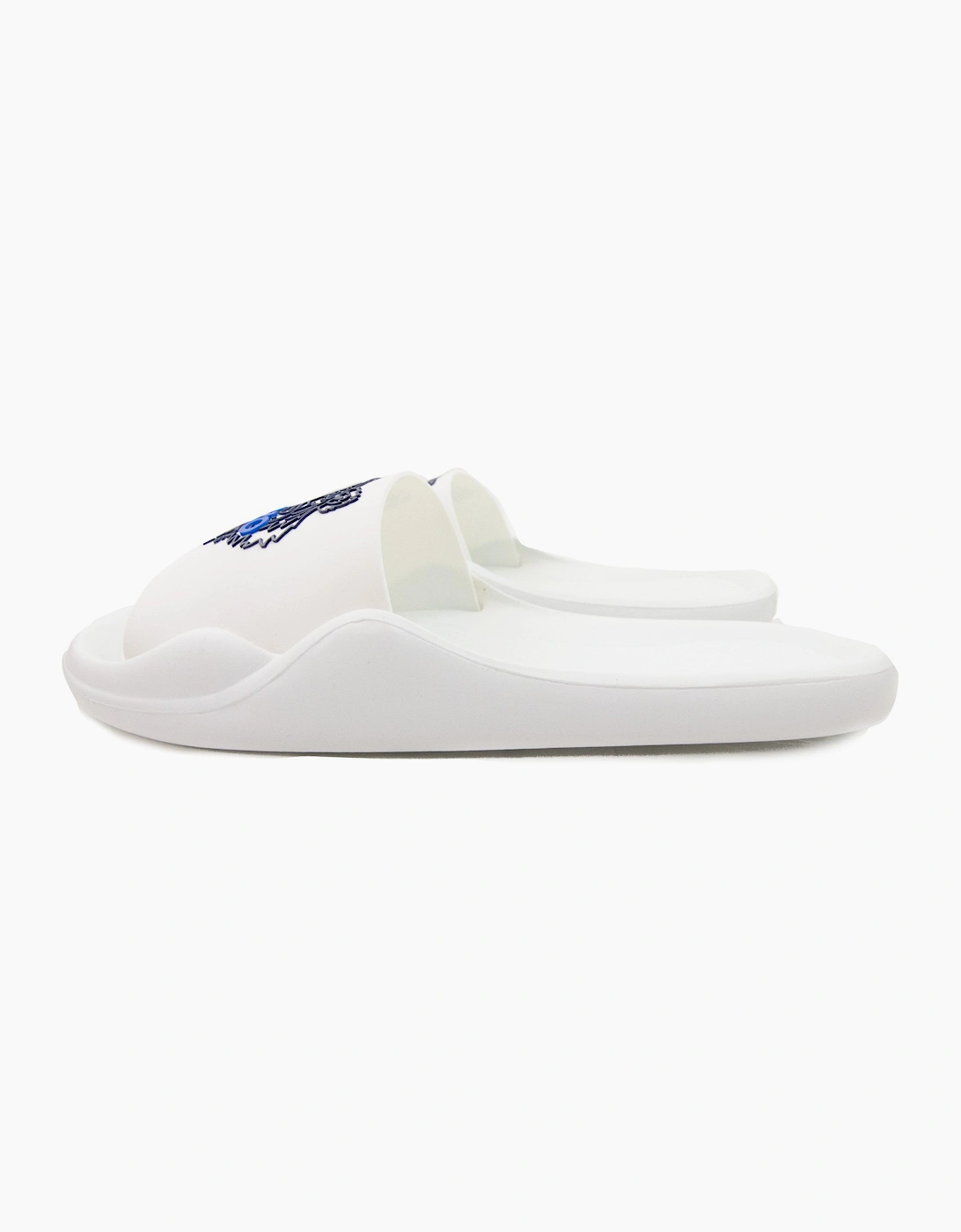 Kenzo Tiger Logo Pool Sliders White