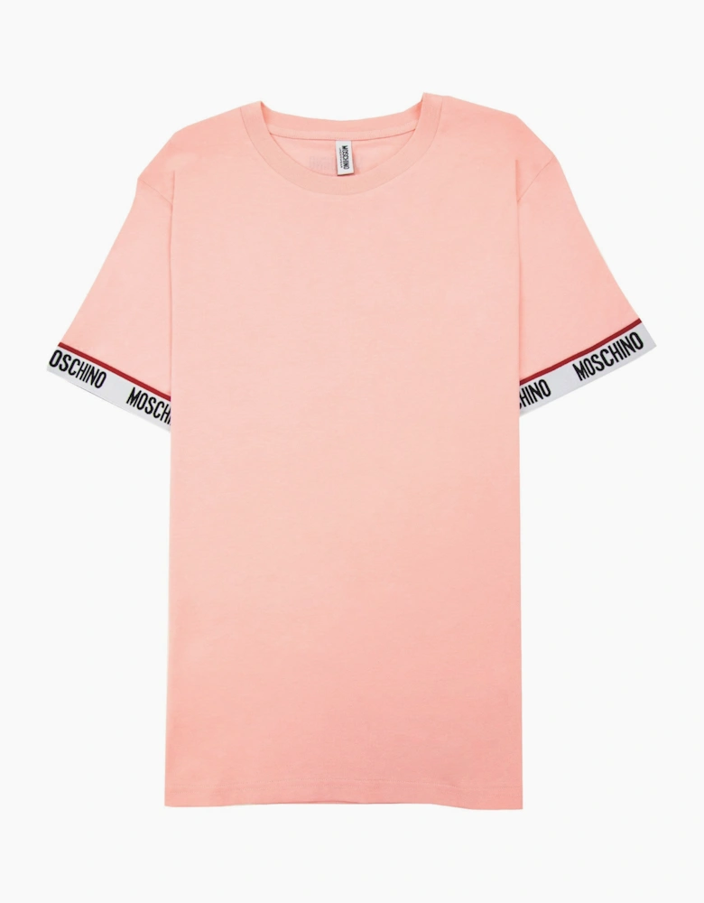 Moschino Underwear Tape Cuff Sleeve T Shirt Pink 0227