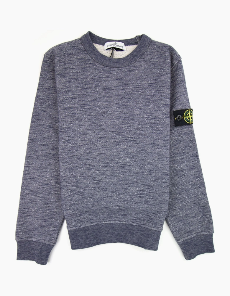 Stone Island Junior S/S Sweatshirt Marl Blue V0026