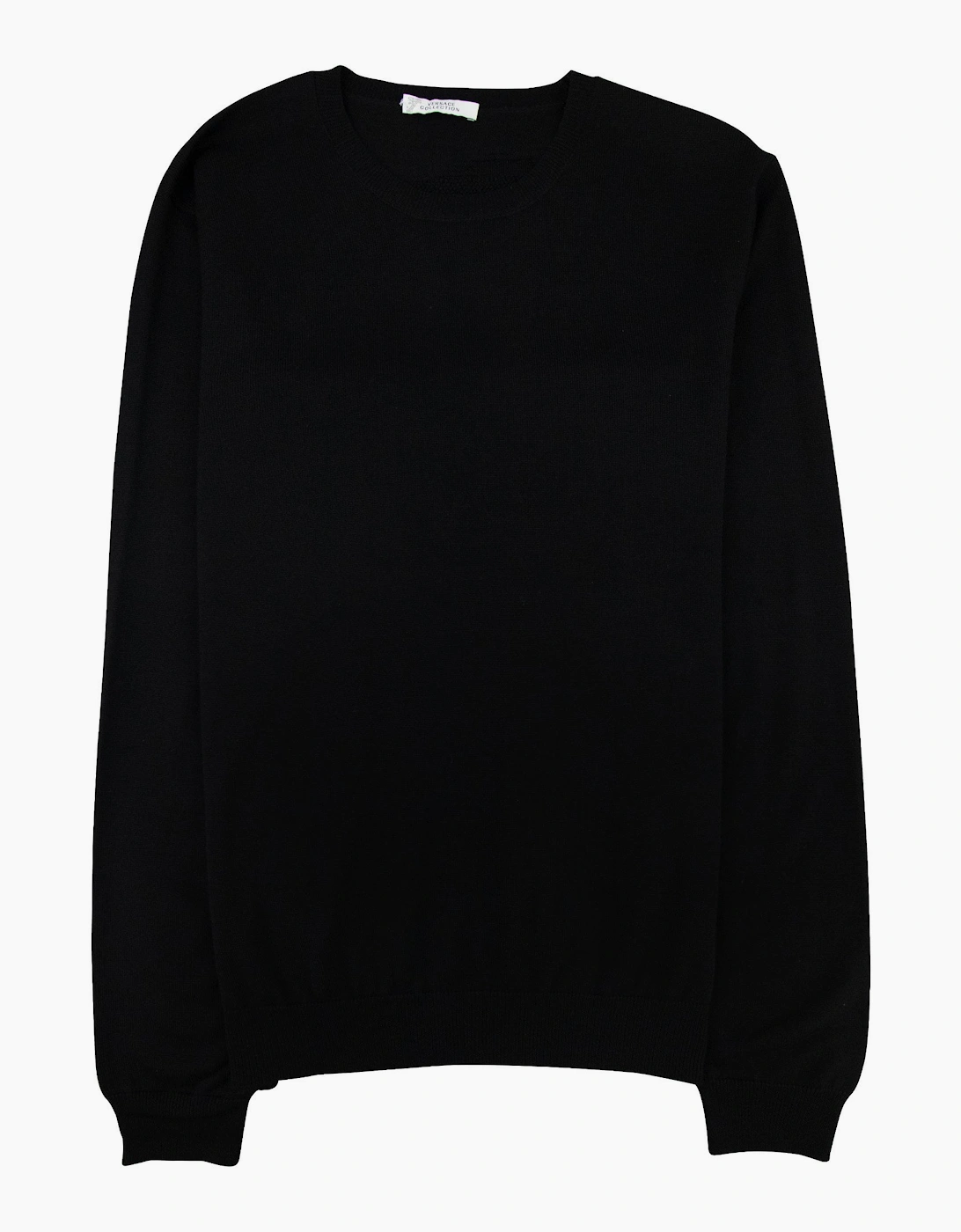 Versace Collection Back Medusa Knitted Sweater Black