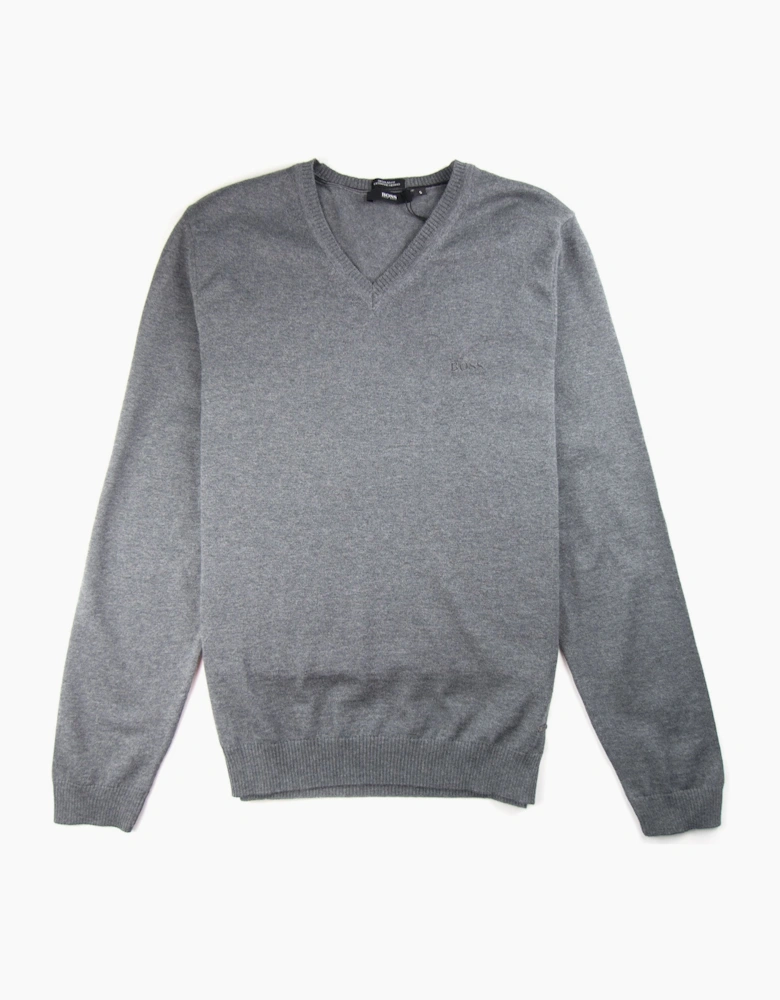 Hugo Boss Bargritte-B V Neck Knitted Jumper Grey