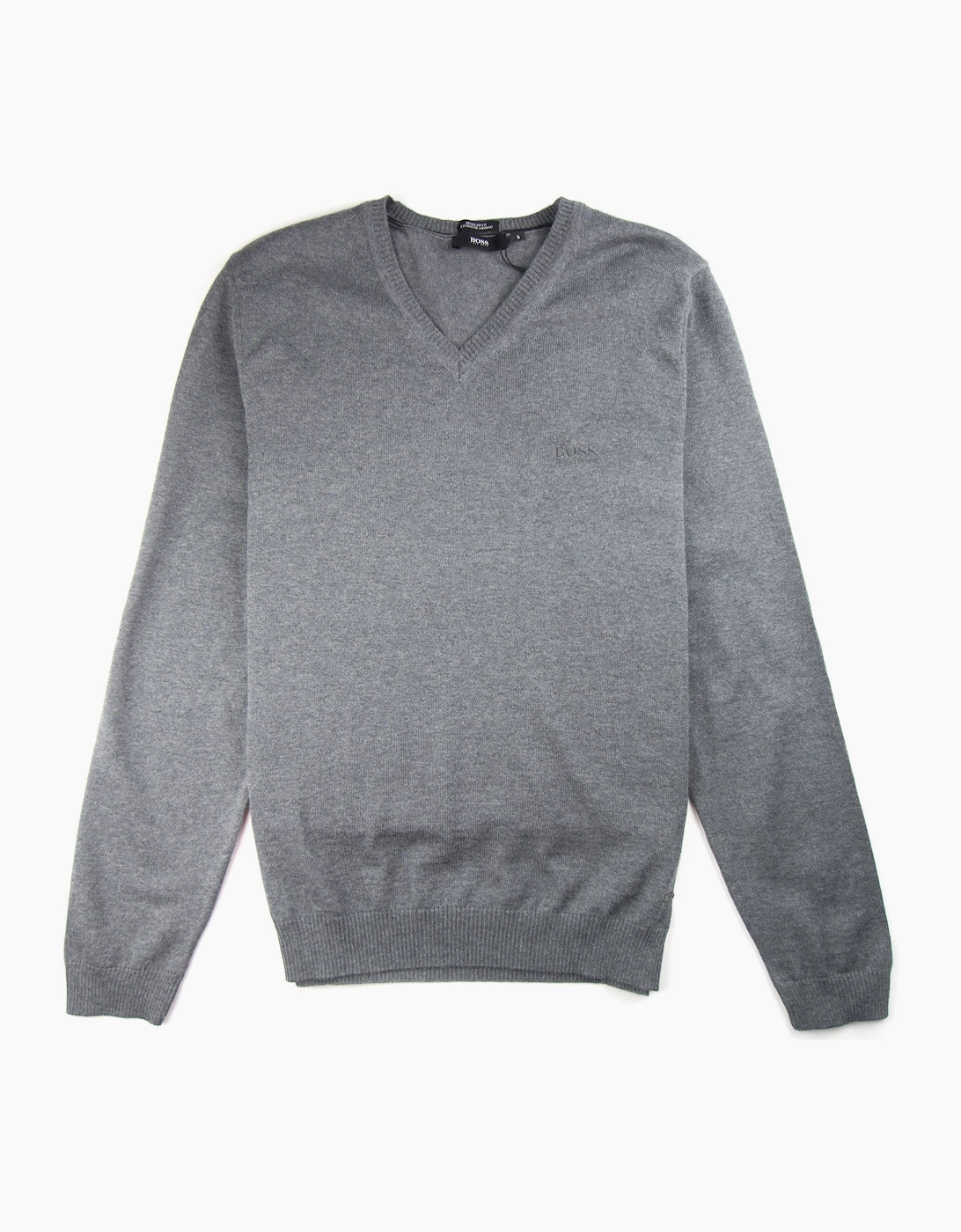 Hugo Boss Bargritte-B V Neck Knitted Jumper Grey, 3 of 2