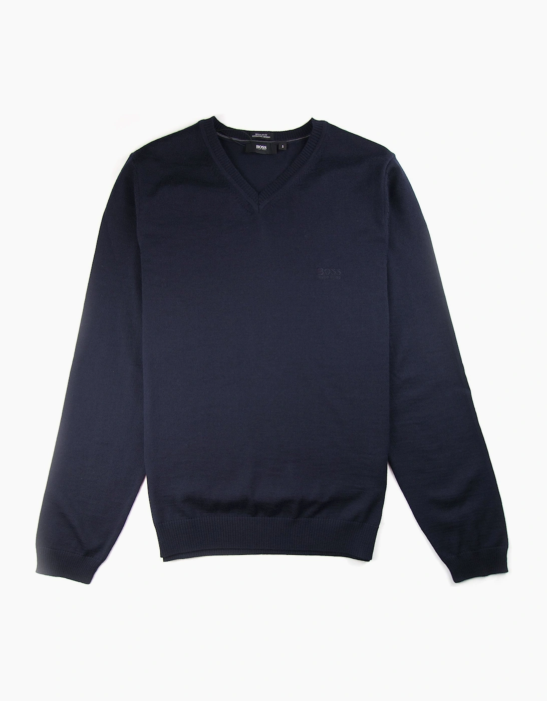 Hugo Boss Bargritte-B V Neck Knitted Jumper Navy