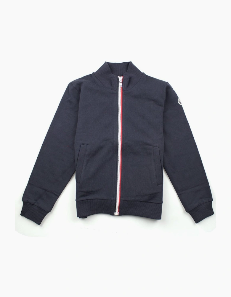 Moncler Junior Zip Up Bomber Jacket Navy