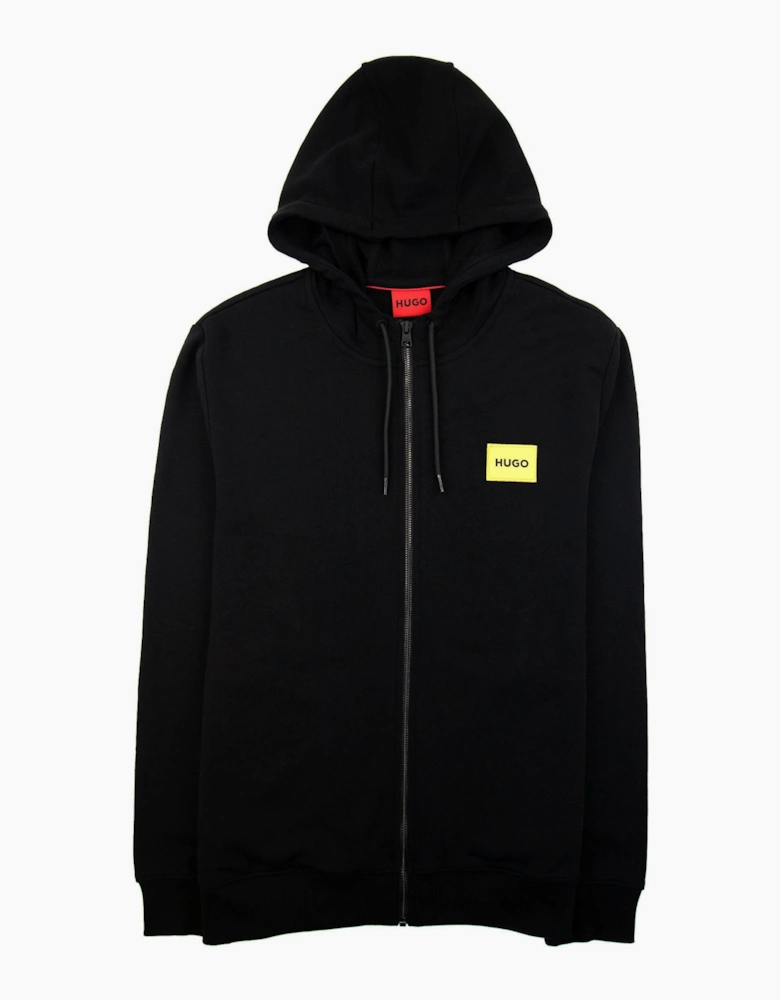 Hugo Daple G Patch Logo Zip Up Hoodie Black 001