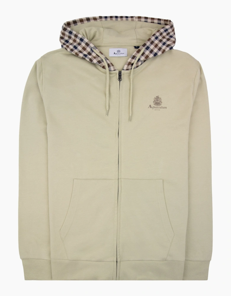 Aquascutum Fz Club Check Hoody Beige 03