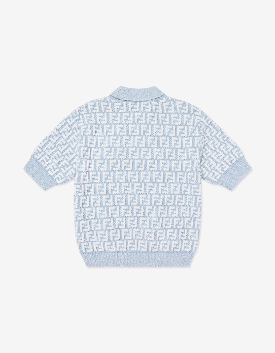 Fendi Boys FF Logo Polo Shirt in Blue