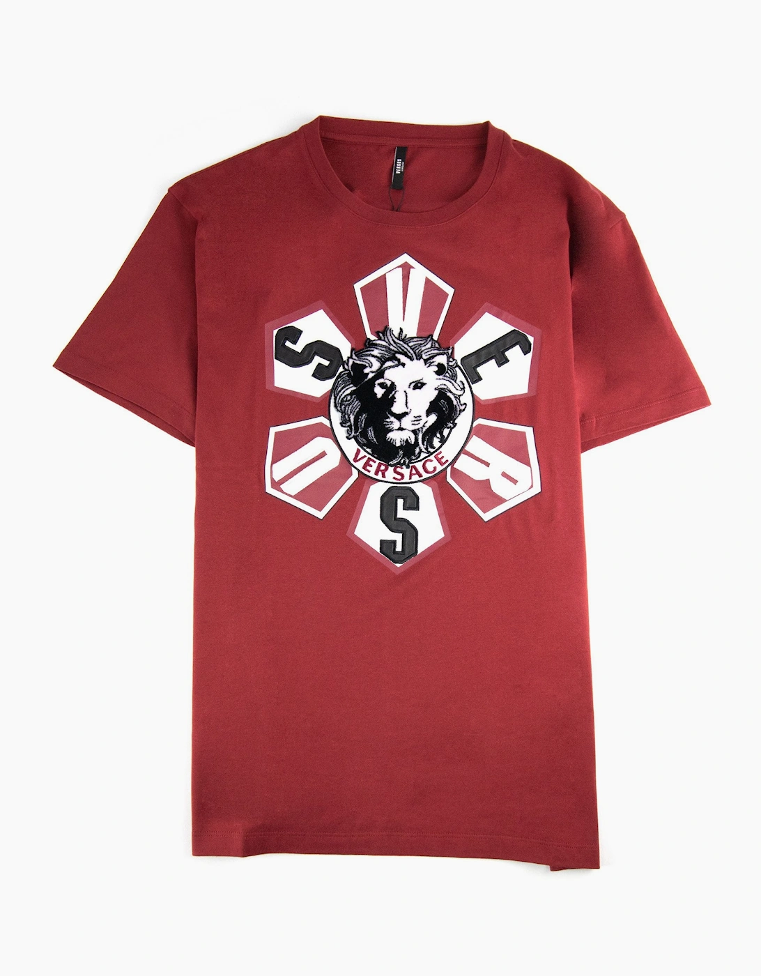 Versace Versus Towel Lion Logo Print T Shirt Burgundy, 3 of 2