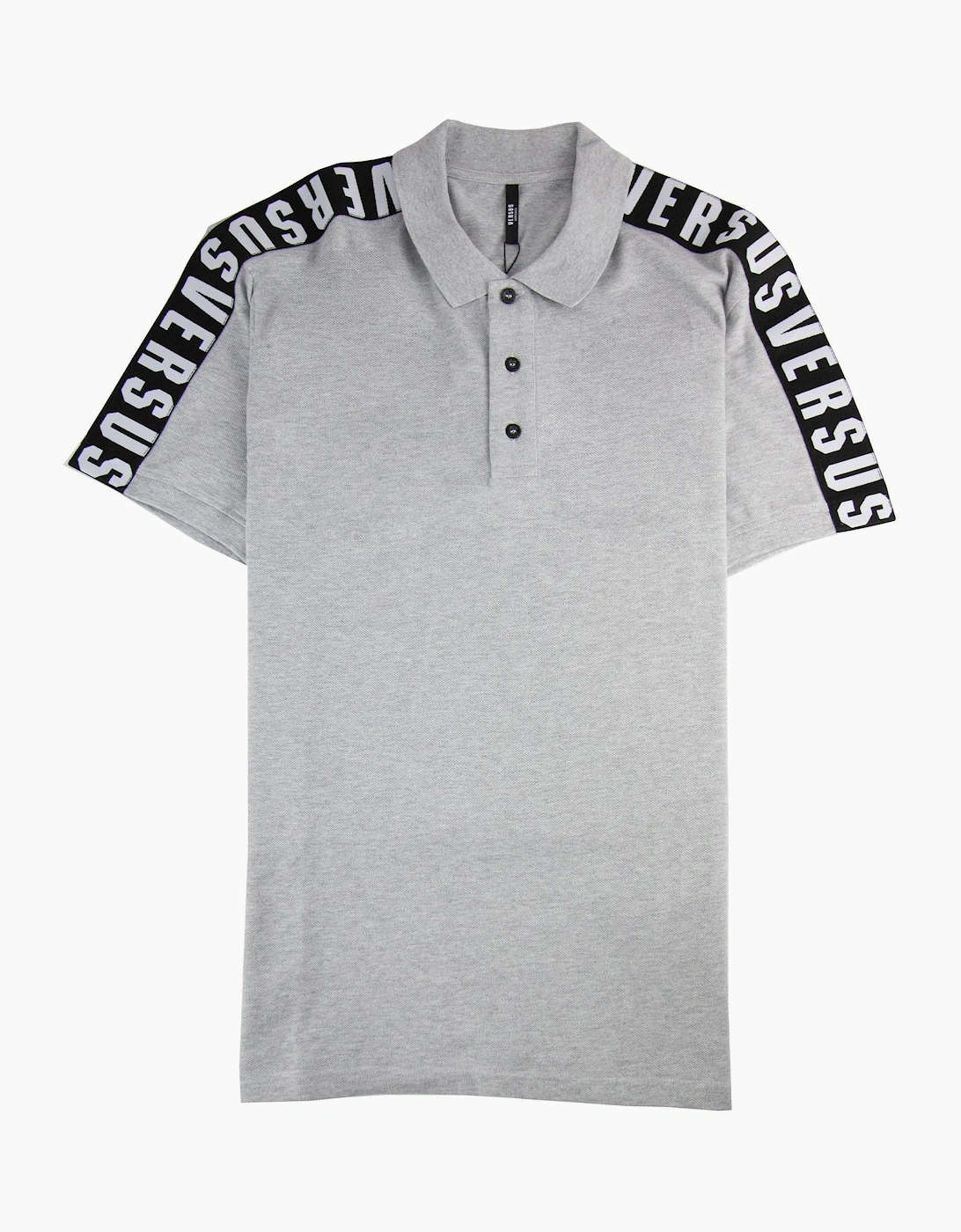 Versace Versus Shoulder Tape Logo Polo Shirt Light Grey, 3 of 2