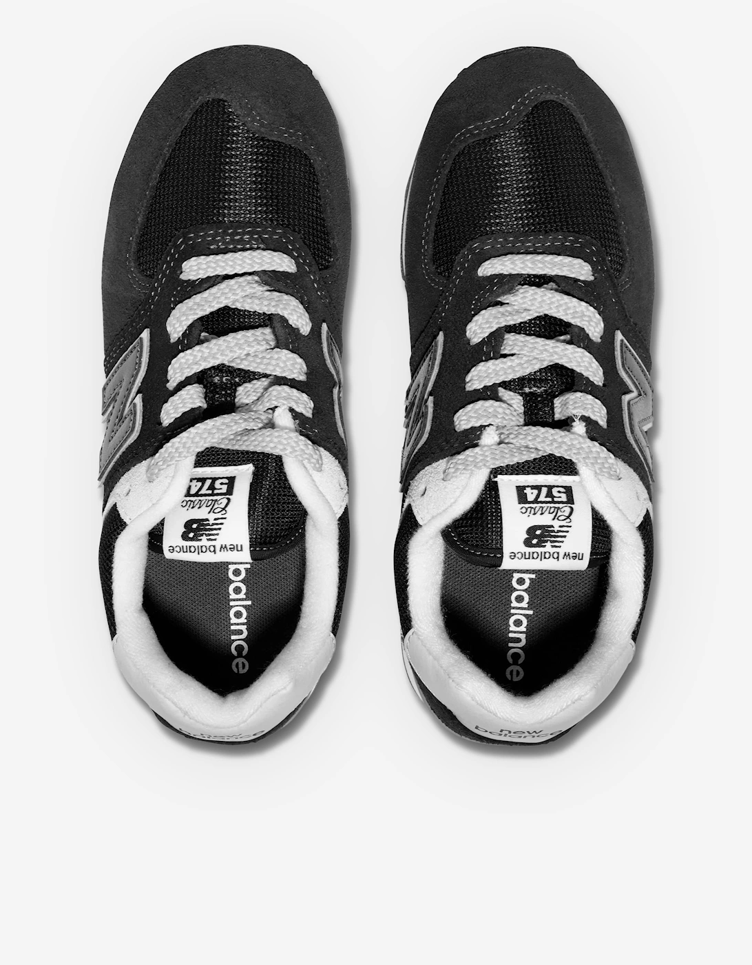 New Balance Kids 574 Lace Up Logo Trainers in Black