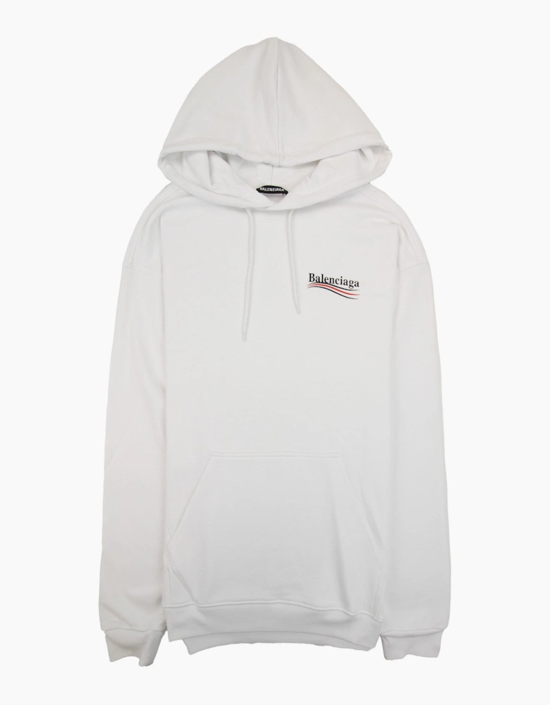 Balenciaga Logo Print Hoodied Sweatshirt White 9040