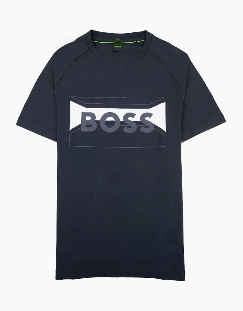 Hugo Boss Tee 2 Artwork Logo T Shirt Navy 402