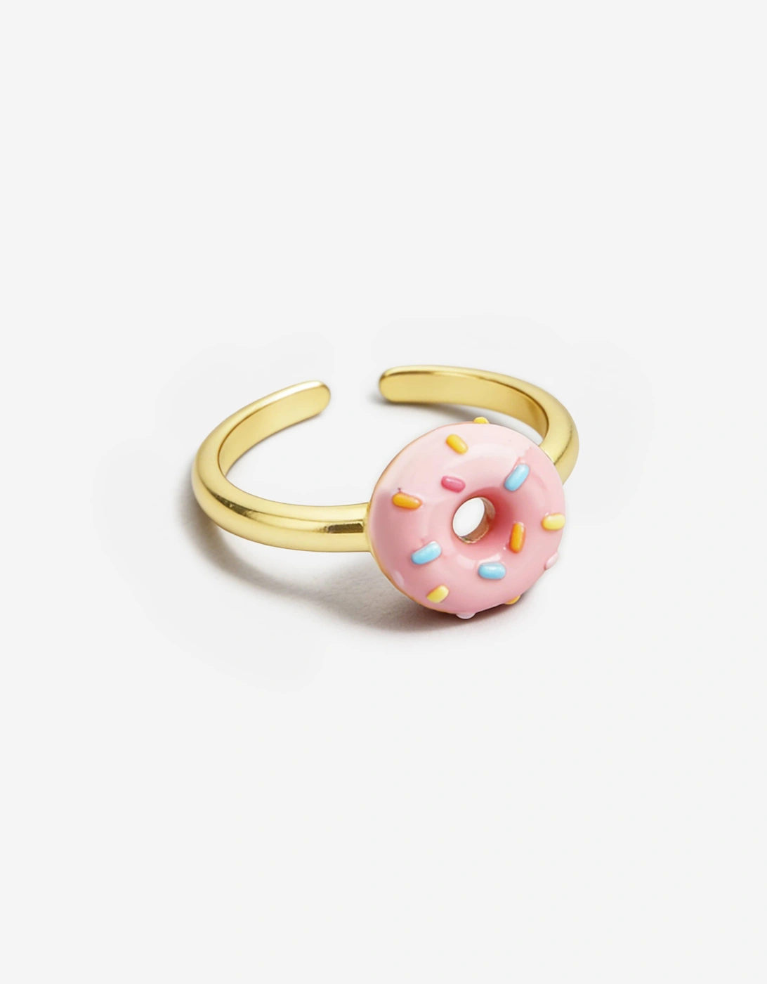 Secret Spoils Girls Pink Doughnut Open Ring in Gold