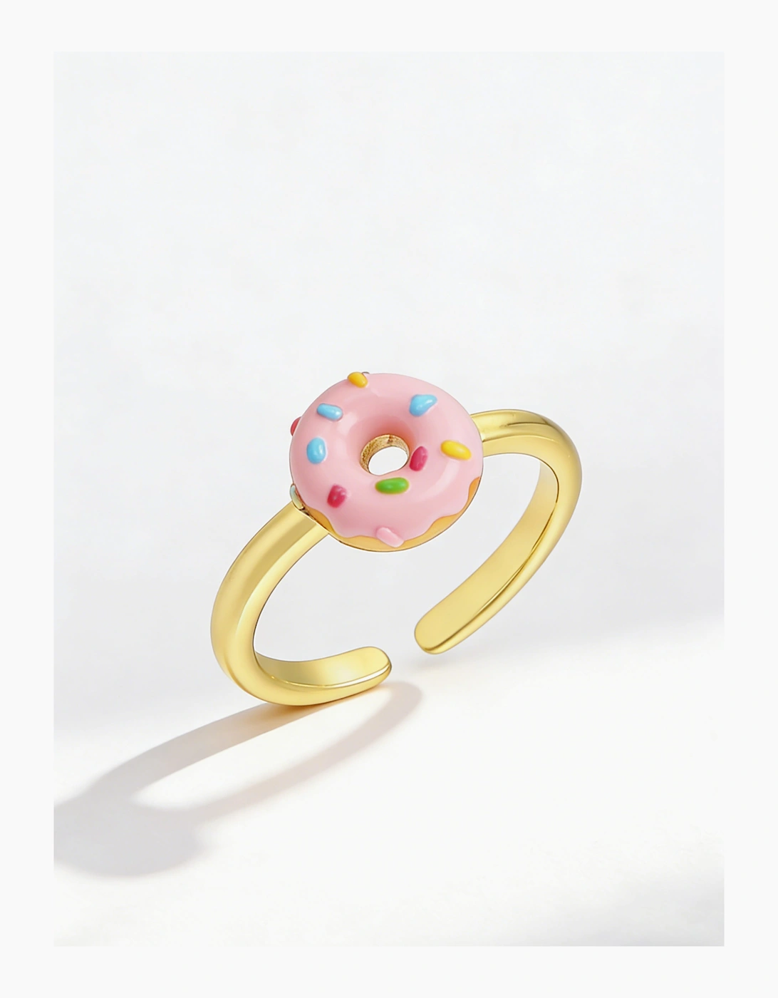 Secret Spoils Girls Pink Doughnut Open Ring in Gold