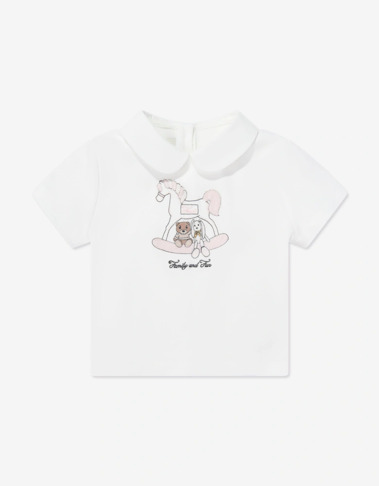 Fendi Baby Girls Rocking Horse T-Shirt in White