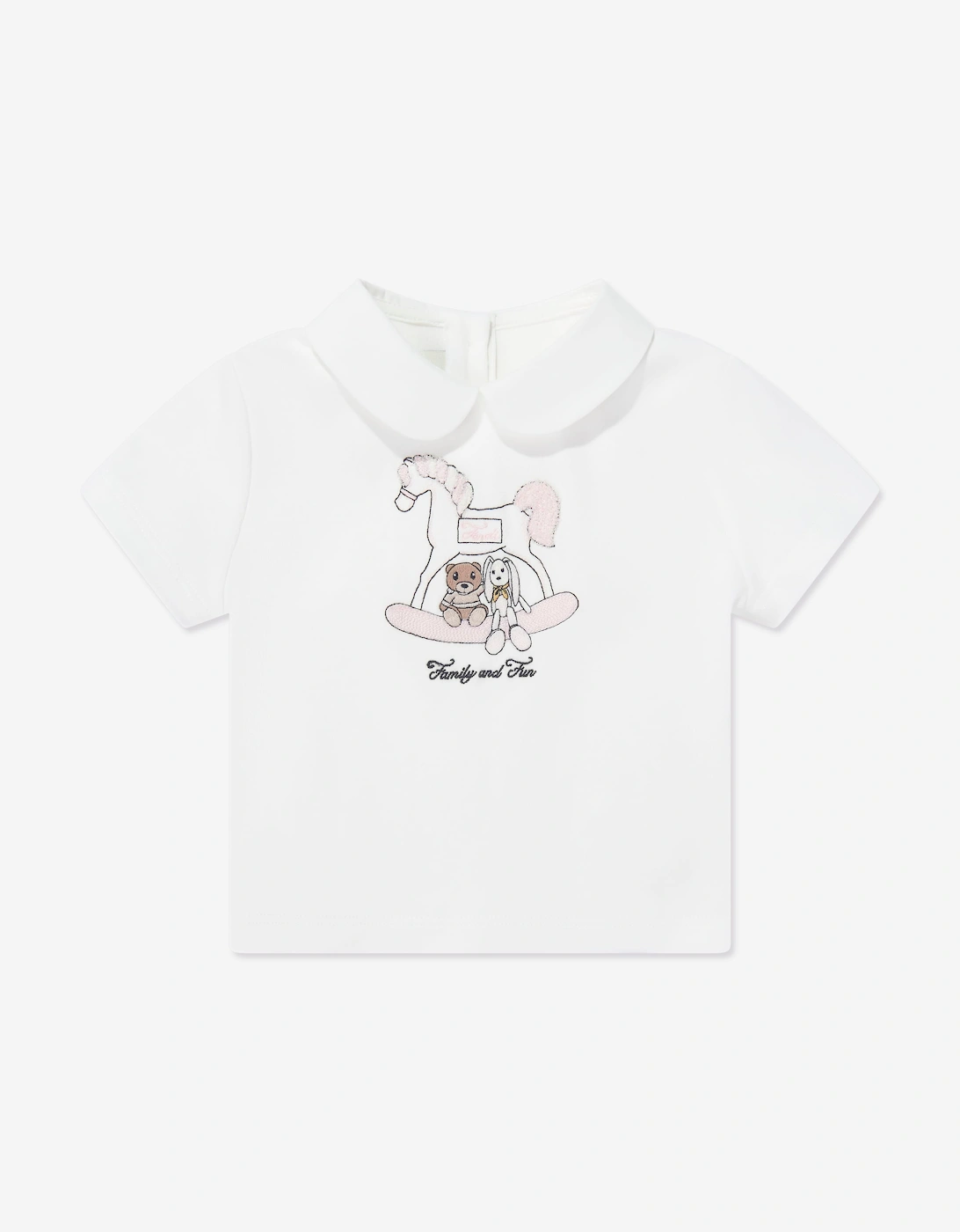Fendi Baby Girls Rocking Horse T-Shirt in White