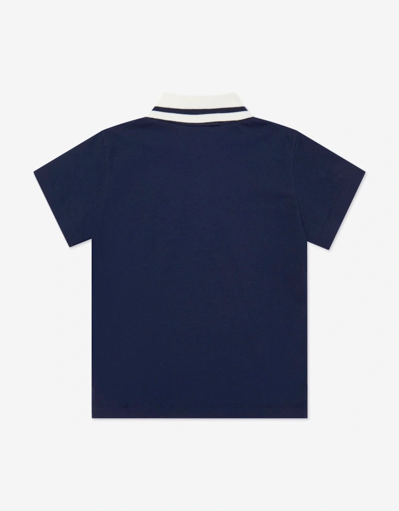 Fendi Boys Logo Polo Shirt in Navy