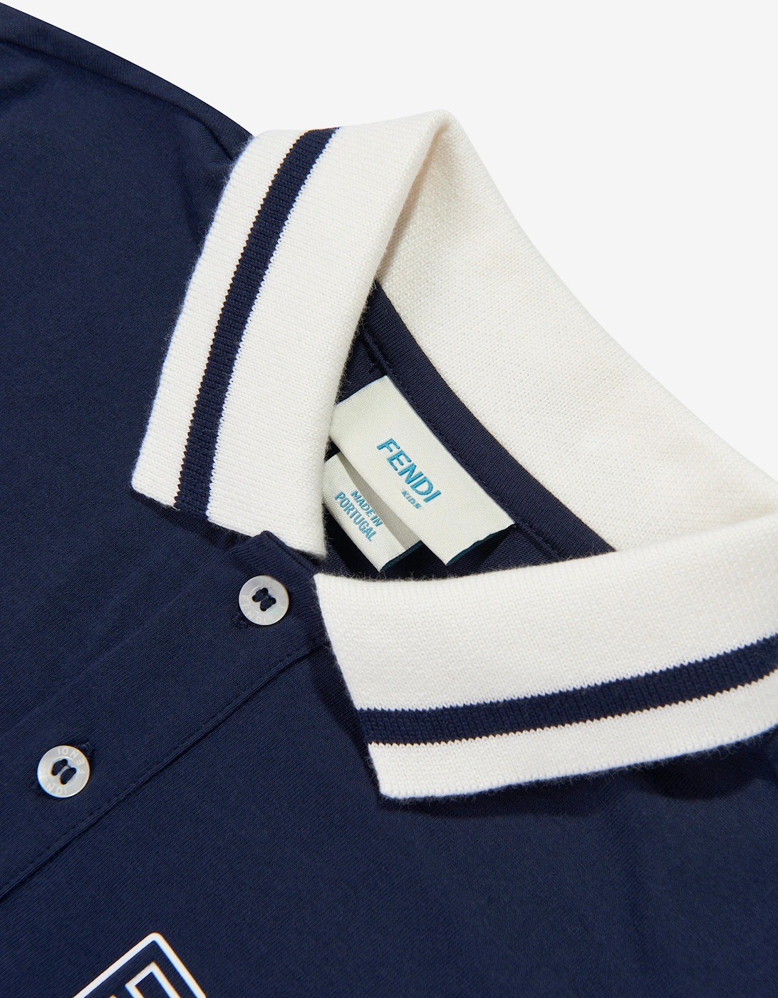 Fendi Boys Logo Polo Shirt in Navy