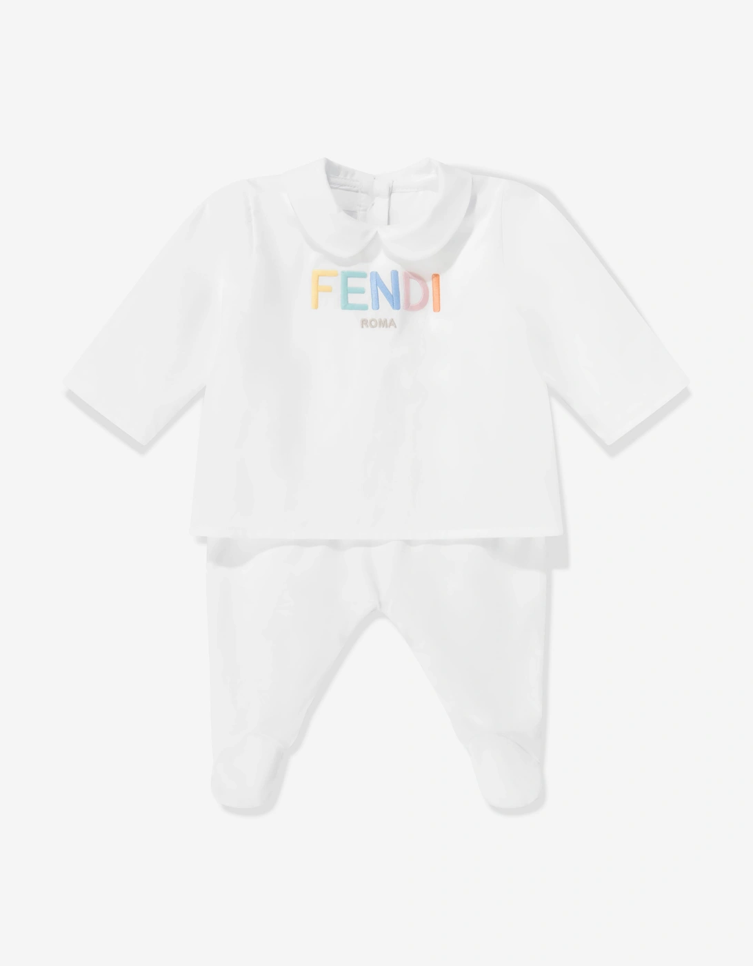 Fendi Baby Logo Babygrow Set in White