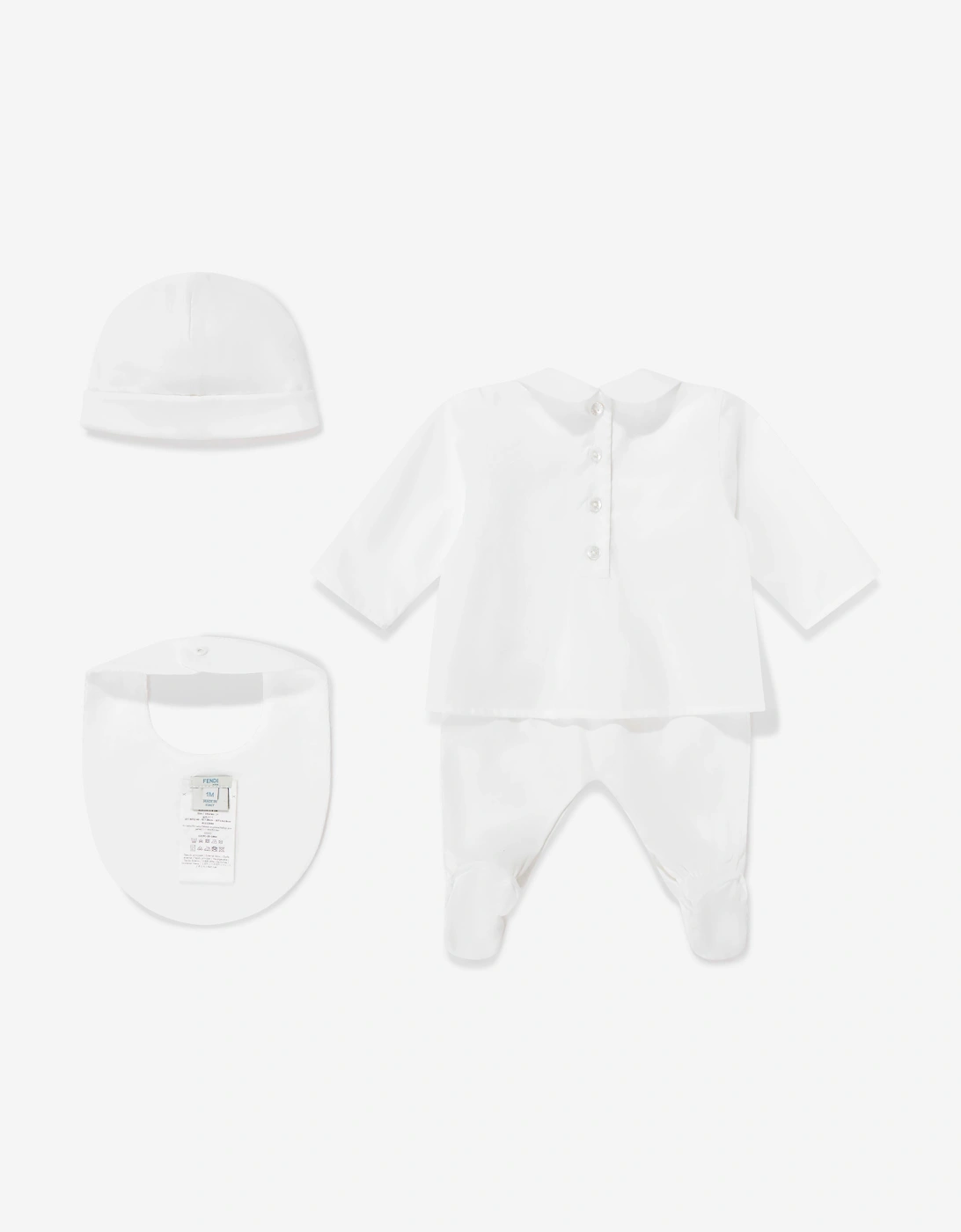 Fendi Baby Logo Babygrow Set in White