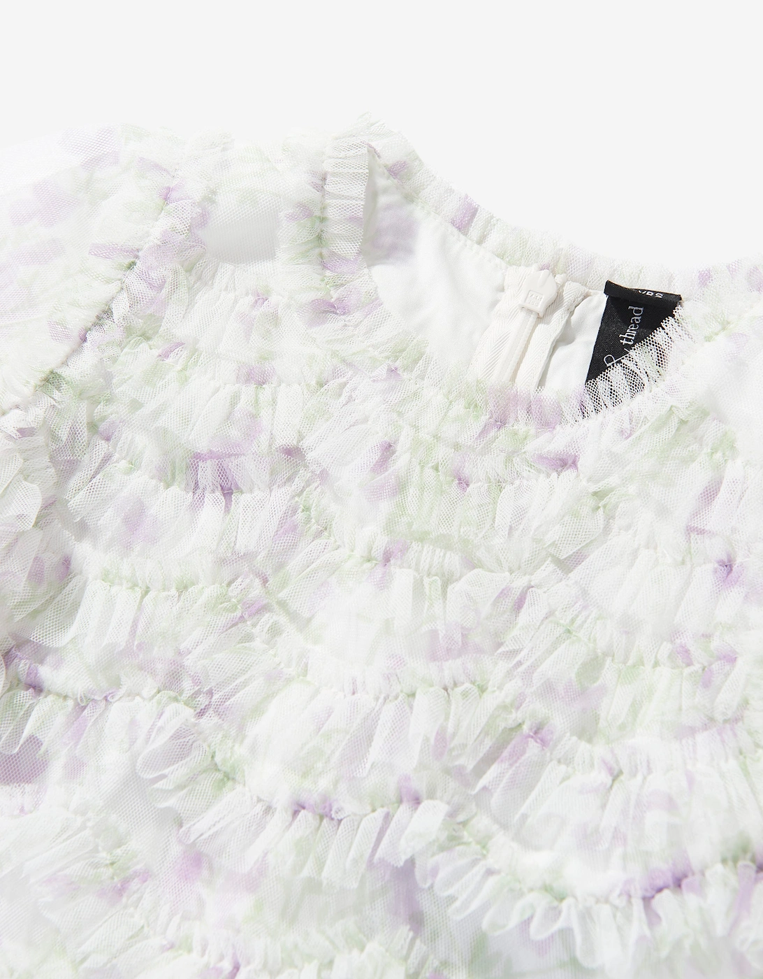 Needle & Thread Girls Trailing Floral Ruffle Dress in White