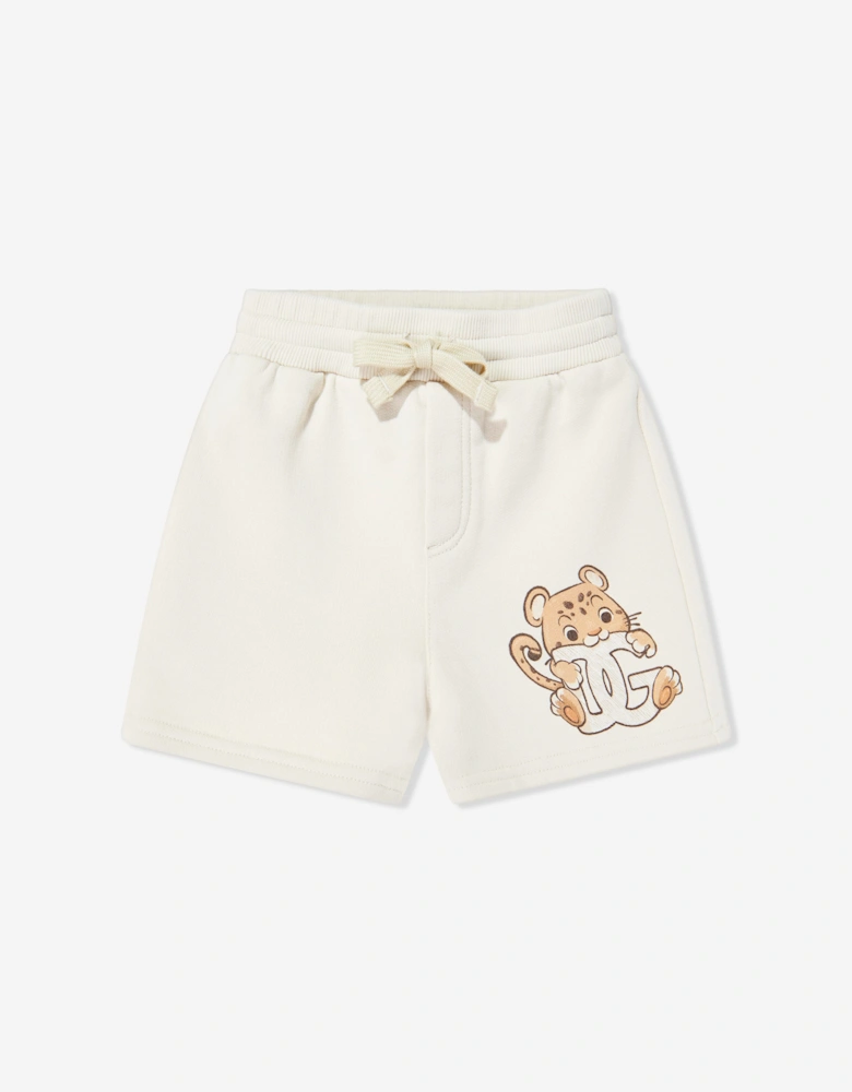 Dolce & Gabbana Baby Boys Leopard Cub Logo Shorts in Beige