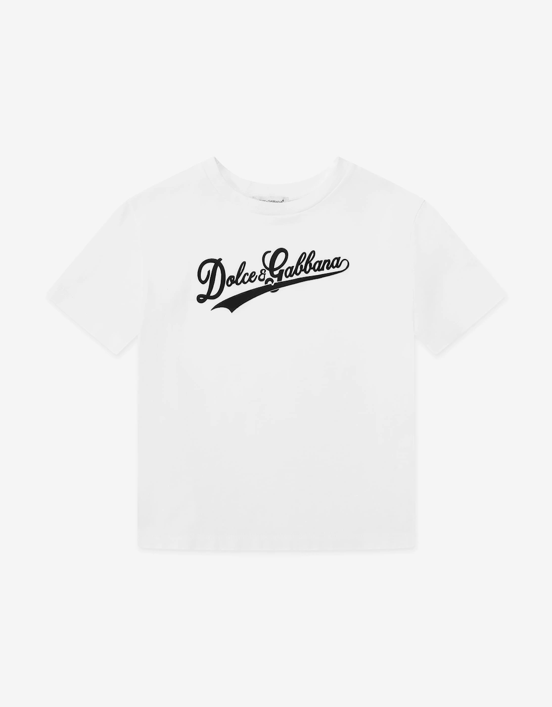 Dolce & Gabbana Girls Flock Logo T-Shirt in White, 5 of 4