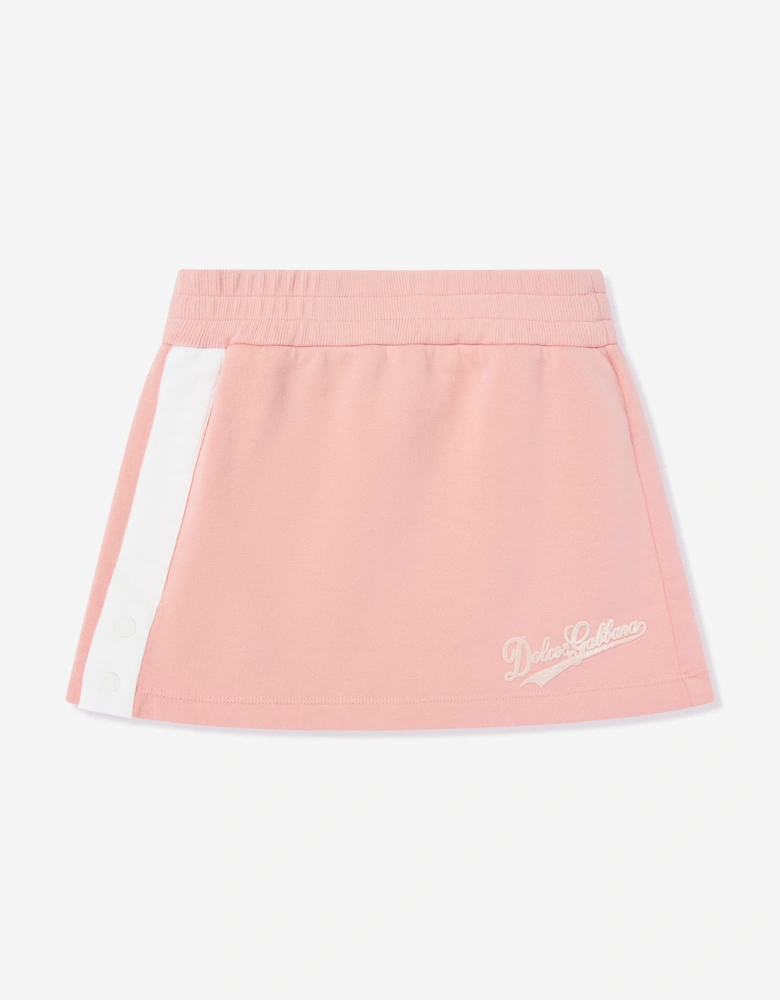 Dolce & Gabbana Girls Flock Logo Skirt in Pink