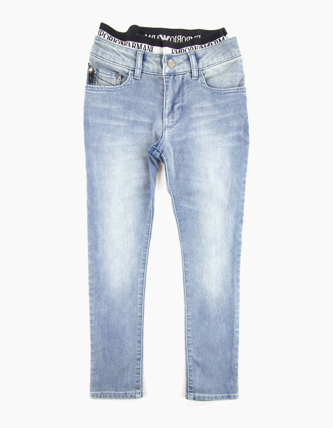 Emporio Armani Jnr J17 Logo Insert Jeans 0942 Mid Blue, 3 of 2