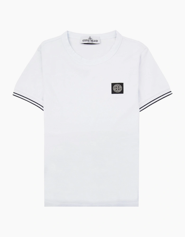 Stone Island Junior 2100001 Light Cotton Compass Patch T Shirt White V1001