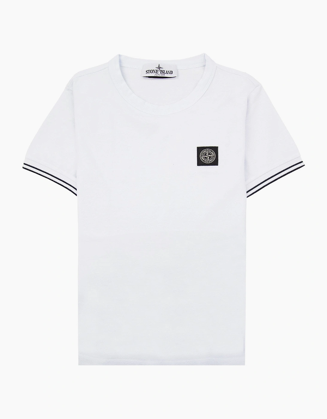 Stone Island Junior 2100001 Light Cotton Compass Patch T Shirt White V1001