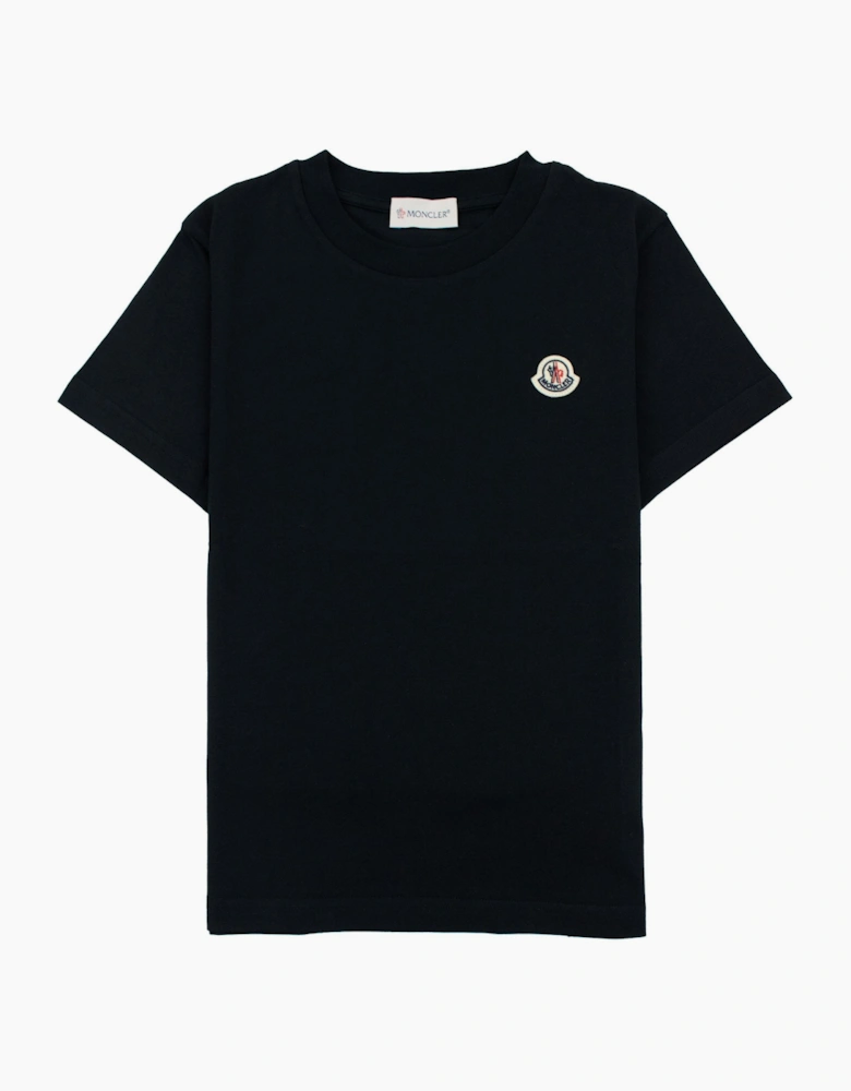 Moncler Junior Patch Logo S/s T Shirt Black 999