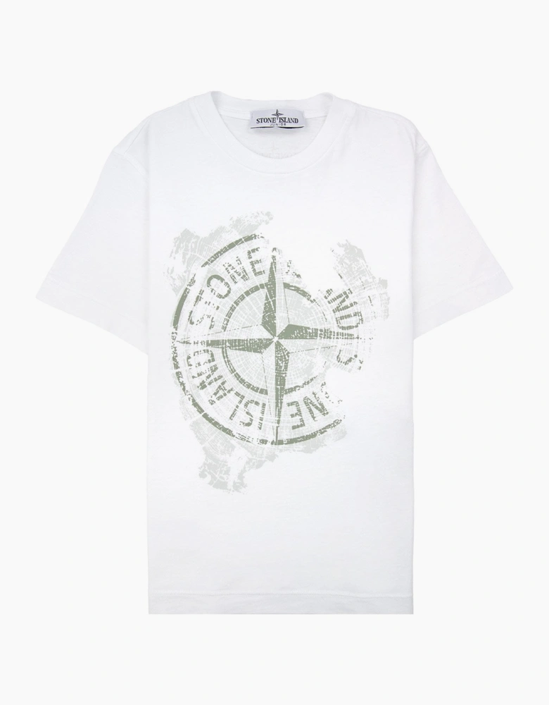 Stone Island Junior 2100010 30/1 Baobab One Print T Shirt White V0001