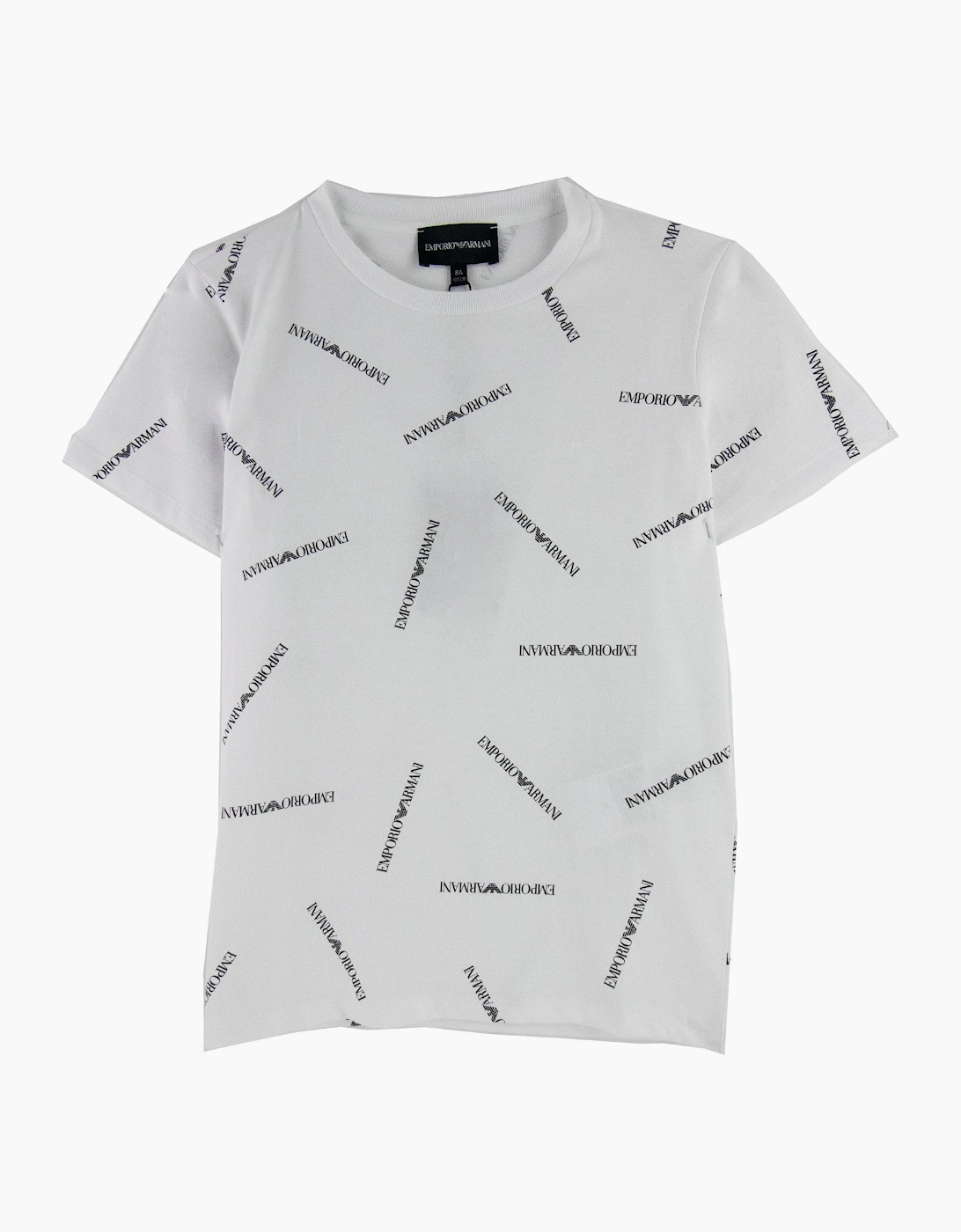 Emporio Armani Jnr All Over Print T Shirt White F112